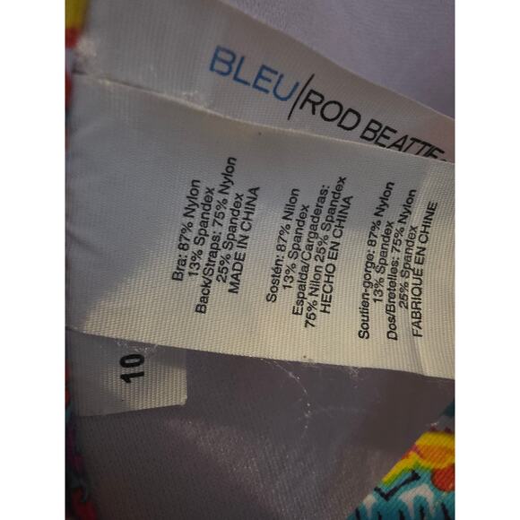 Bleu Swim Top 10 Womens Underwired Padded Multicolor Geometric Print Adjustable - Picture 5 of 5